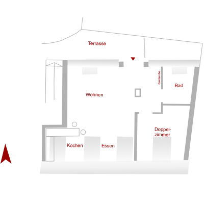 Grundriss Apartment "Essener Hof"